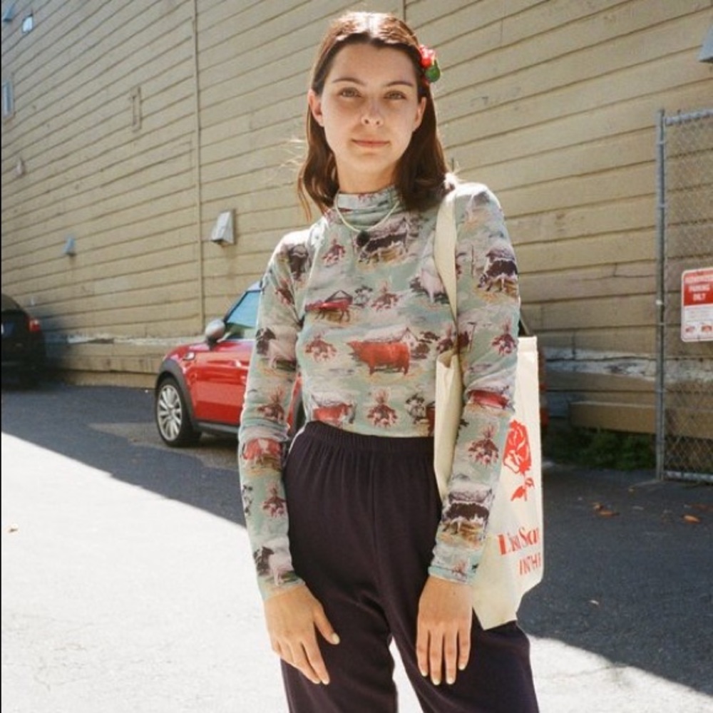 Rachel Antonoff Lillian Turtleneck - Mint Cow